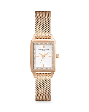 Shop Olivia Burton Rectangle Bracelet Watch, 20.5mm In Rose Gold
