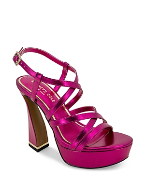 Kenneth Cole Women's Allen Strappy High Heel Platform Sandals In Hot Pink
