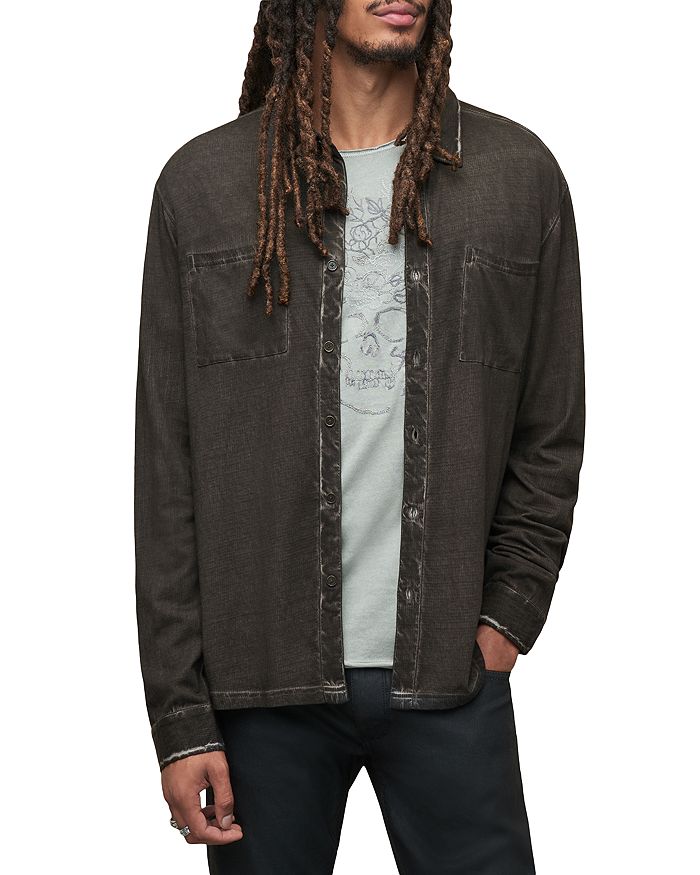 John Varvatos Dominick Long Sleeve Crinkle Jersey Shirt