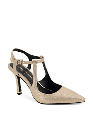 Kenneth Cole Women's Romi Pointed Toe High Heel Slingback Pumps In Light Gold