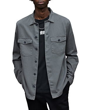 Allsaints Spotter Ls Shirt In Stereo Gray