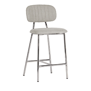 Tov Furniture Ariana Gray Counter Stool With Silver Tone Legs, Set Of 2