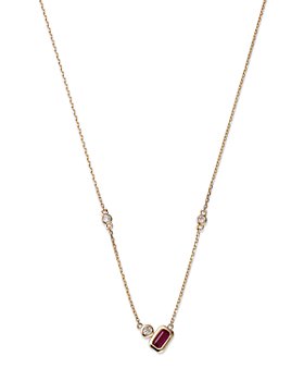 Bloomingdale's - Ruby and Diamond Accent Necklace in 14K Yellow Gold, 18" - 100% Exclusive