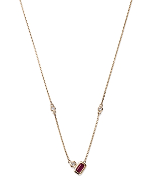 Bloomingdale's Ruby and Diamond Accent Necklace in 14K Yellow Gold, 18 - 100% Exclusive