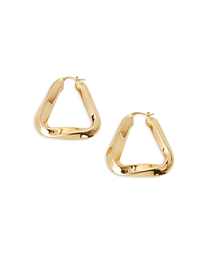 Shop Bottega Veneta Triangle Hoop Earrings In Gold