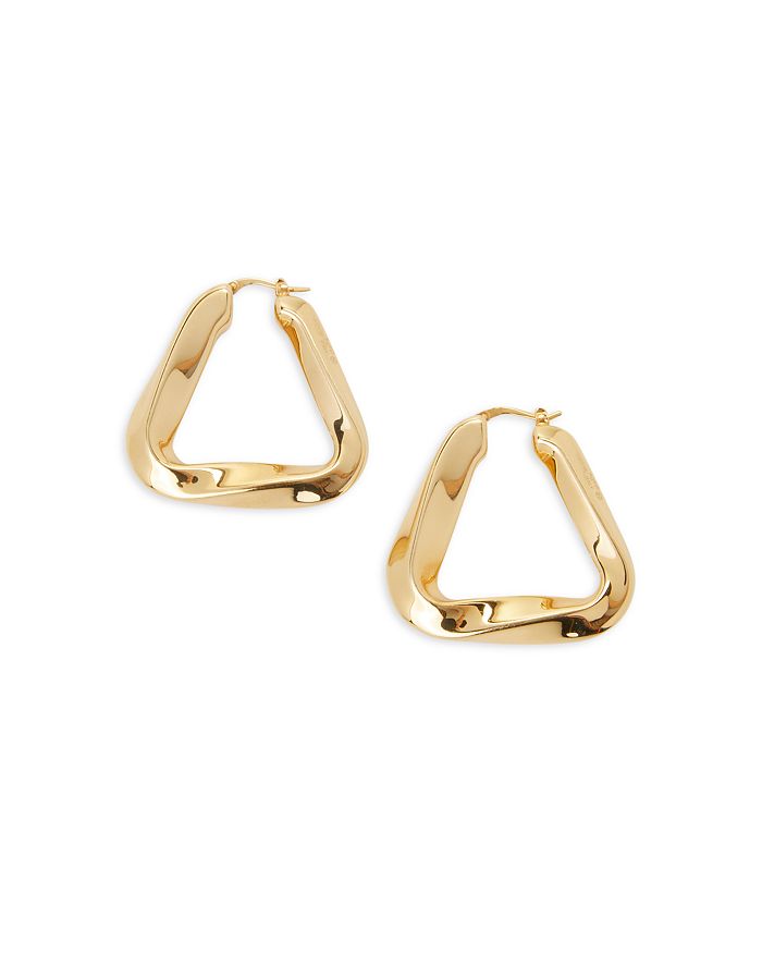 Bottega Veneta® Women's Triangle Hoop Earrings in Silver. Shop online now.