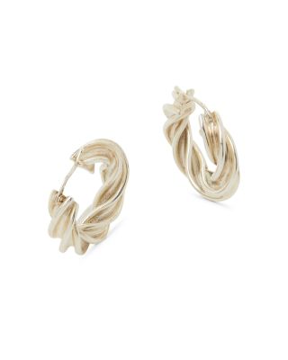 Bottega Veneta Sterling Silver Twisted Hoop Earrings