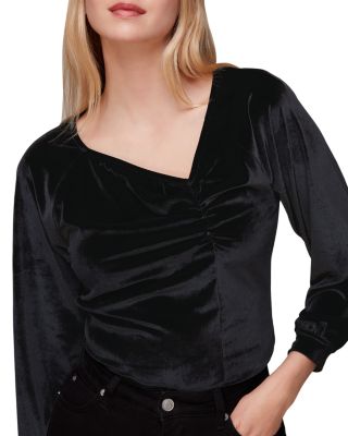 Whistles Velvet Asymmetric Neck Top