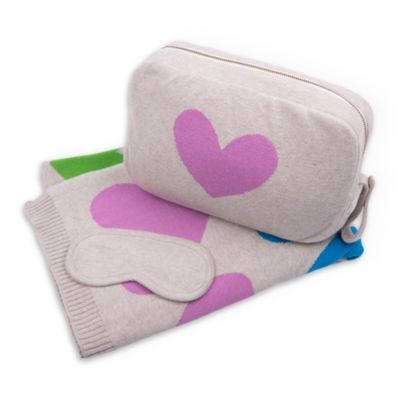 Hearts Travel Throw Blanket
