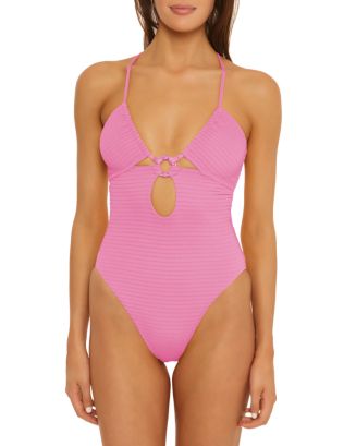 Isabella Rose Womens Maza Multiway Ribbed Nylon One-Piece Swimsuit