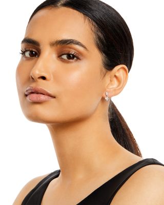 Diamond Clover Drop Earrings 14K White Gold, 0.50 tcw 