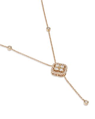 Diamond Clover Lariat Necklace in 14K Yellow Gold, 1.0 tcw 