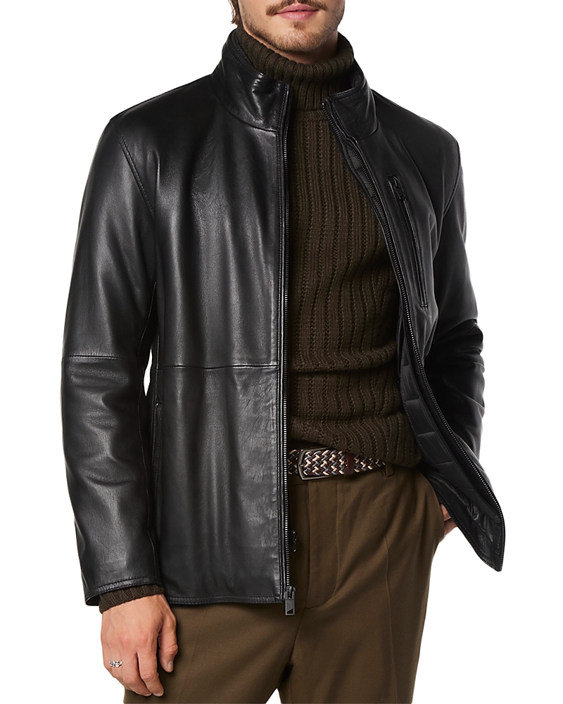 Andrew Marc Wollman Leather Jacket In Black