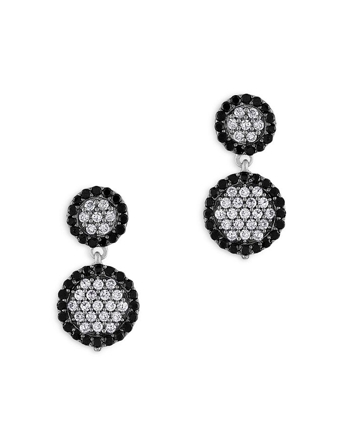 Bloomingdale's - Black and White Diamond Drop Earrings in 14K White Gold, 1.0 ct. t.w. - 100% Exclusive
