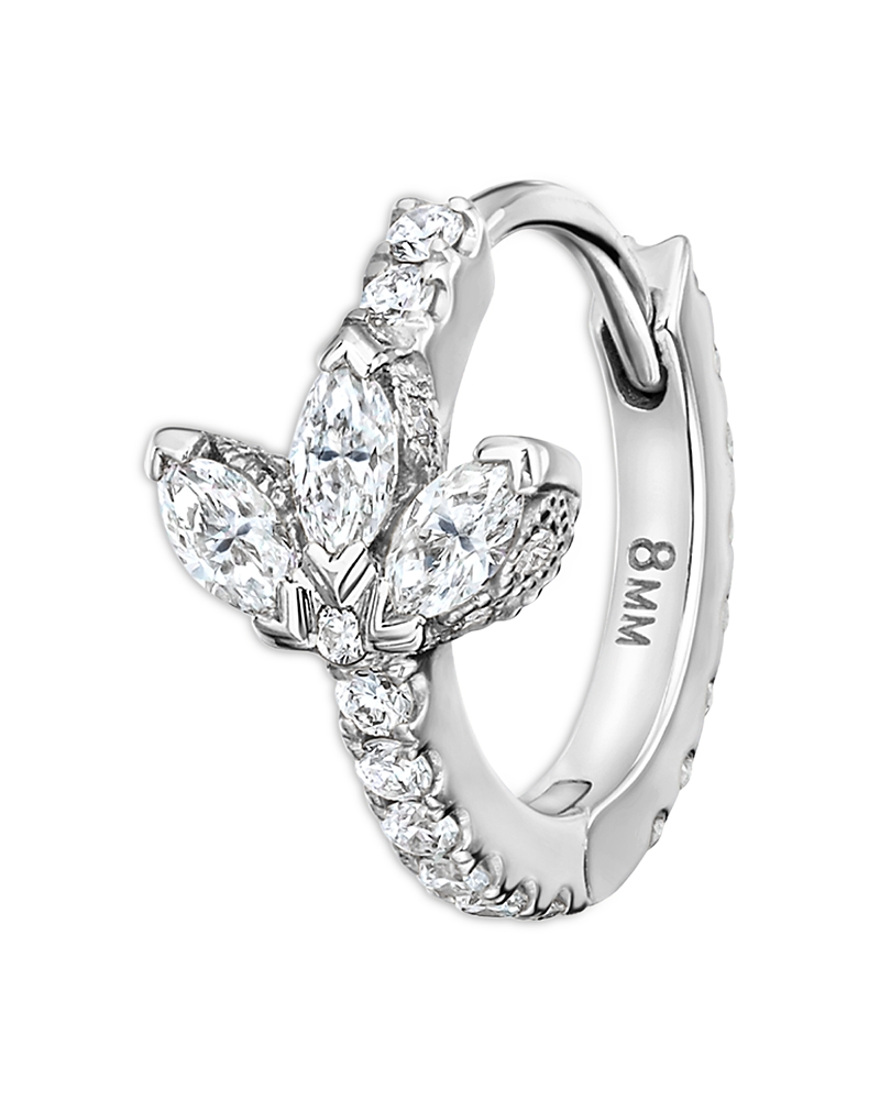 Maria Tash 18ct 6.5mm Diamond Lotus Eternity Single Hoop Earring In White