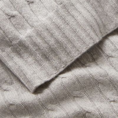 Cable Cashmere Throw Blanket