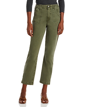 Paige Crush High Rise Straight Leg Jeans in Vintage Ivy Green