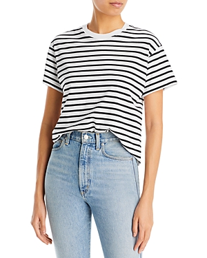 Atm Anthony Thomas Melillo Classic Jersey Stripe Tee In Blue/white Stripe