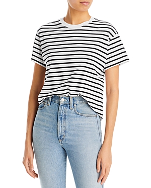 Shop Atm Anthony Thomas Melillo Classic Jersey Stripe Tee In Black/white Stripe