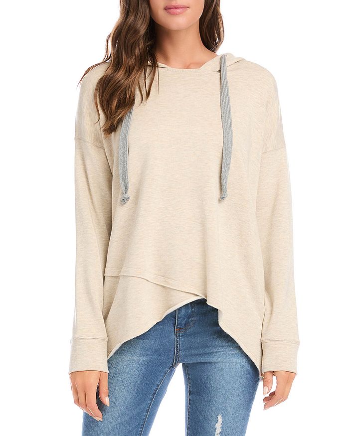 Karen Kane Asymmetric Raw Hem Hoodie Bloomingdale s