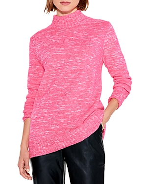 Nic + Zoe Sun Turn Heathered Turtleneck Sweater In Pink Mix