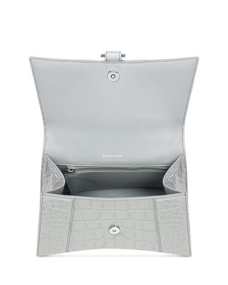 Hourglass Handbag Crocodile Embossed