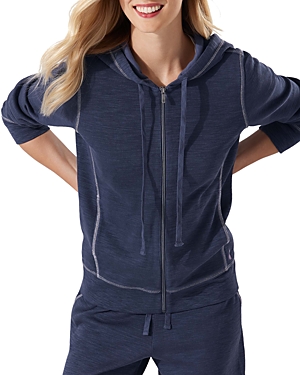 Tommy Bahama Tobago Bay Cotton Blend Zip-up Hoodie In Ocean Deep