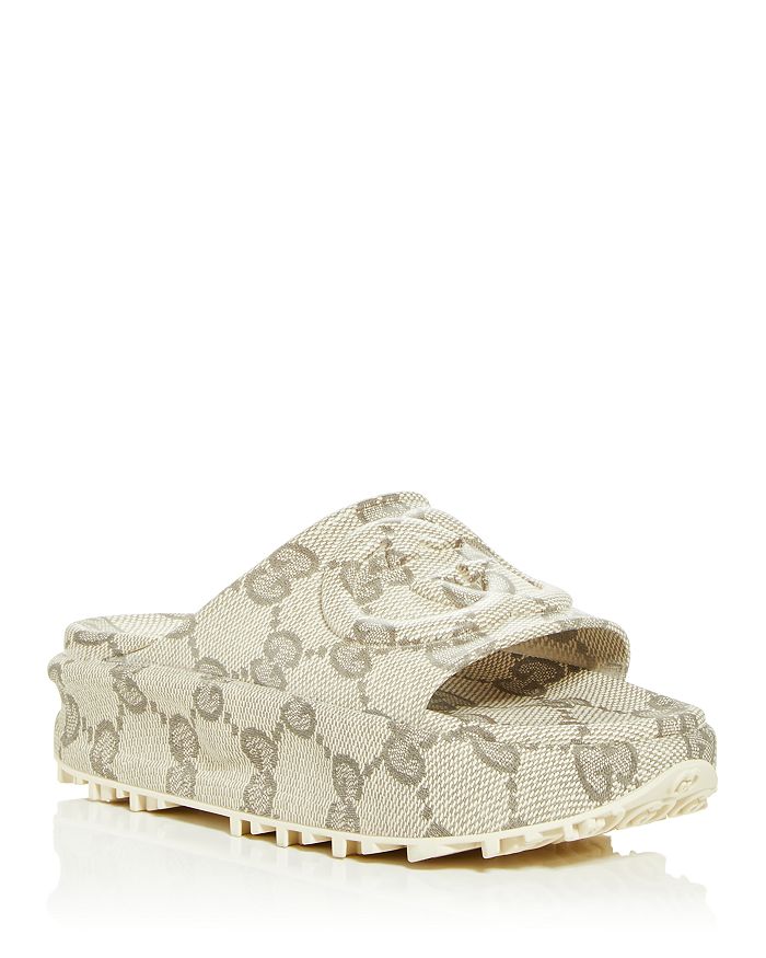 Gucci Women's GG Print Platform Slide Sandals | Bloomingdale's