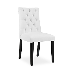Shop Modway Duchess Button Tufted Faux Leather Dining Chair In White