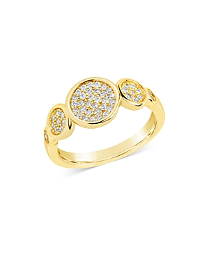 Shop Sterling Forever Amy Pave Disc Graduated Ring In Gold