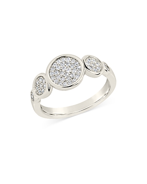 Shop Sterling Forever Amy Pave Disc Graduated Ring In Silver