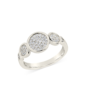 Sterling Forever Amy Pave Disc Graduated Ring In Silver