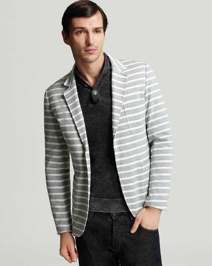 Shades of Grey by Micah Cohen Knit Stripe 2-Button Blazer | Bloomingdale's