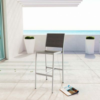  Shore Outdoor Patio Aluminum Armless Bar Stool