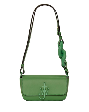 Jw Anderson Small Tonal Chain Baguette Bag In Bright Green