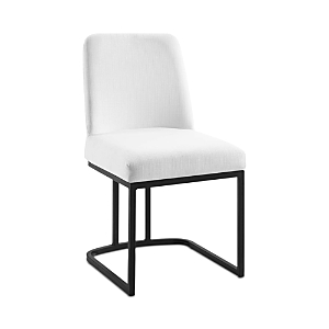 Modway Amplify Sled Base Upholstered Fabric Dining Side Chair In Black/white