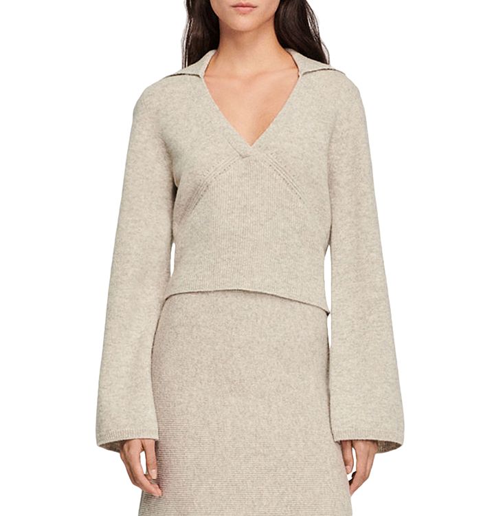 Sandro v neck sweater sales