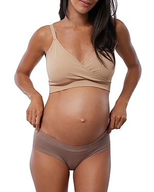 Shop Ingrid & Isabel Seamless Cooling Maternity Briefs, Set Of 3 In Deep Taupe