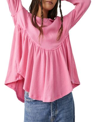 RANPHEE Womens Long Sleeve Pink Babydoll High Low Flattering to Hide Tummy  Flowy Tunic Tops Empire Waist Shirts Crew Neck Blouses S : :  Clothing, Shoes & Accessories