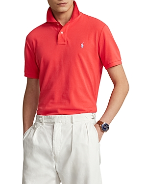 Polo Ralph Lauren Custom Slim Fit Mesh Polo Shirt In Red Reef