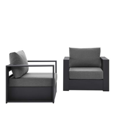  Tahoe Outdoor Patio Powder-Coated Aluminum Armchair, Set of 2
