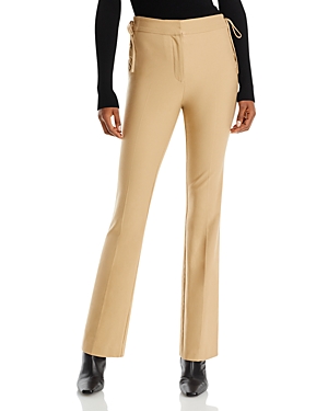Derek Lam 10 Crosby Curtis Lace-up Side Straight Pants In Khaki