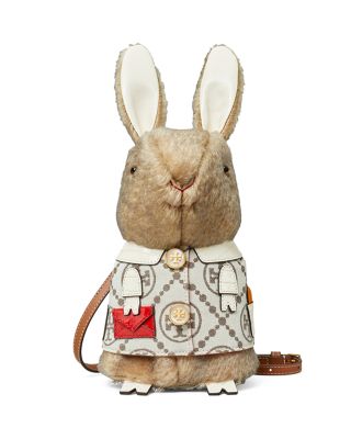 Tory Burch Pixelated Rabbit Mini Bucket Bag Crossbody Carrot Charm Pouch  ~NWT~