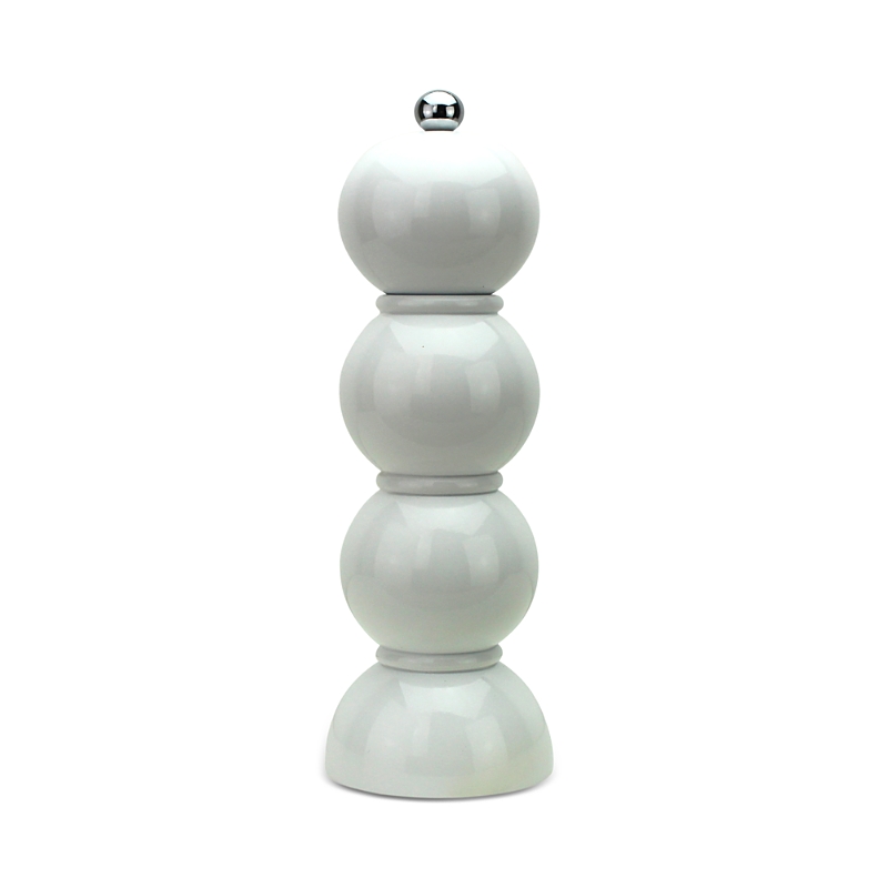 Addison Ross Bobbin Lacquered Salt Or Pepper Mill Grinder In White