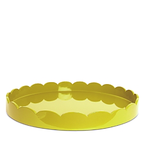 Addison Ross Large Lacquer Scalloped Tray, 16 Round In Yellow