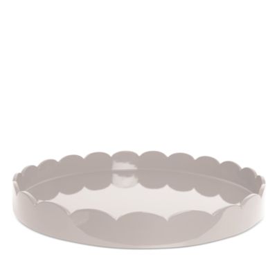 Large Lacquer Scalloped Tray, 20" Round