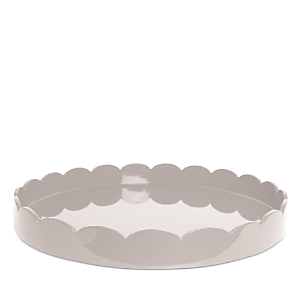 Addison Ross Large Lacquer Scalloped Tray, 20 Round In Cappuccino