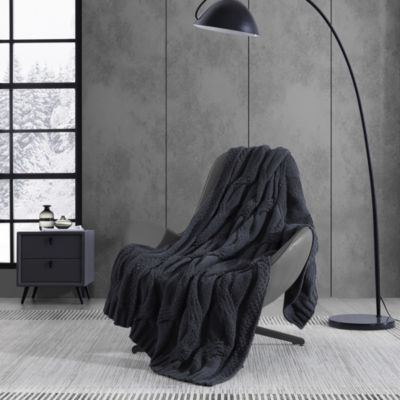 Vera Wang - Large Cable Chenille Throw Blanket