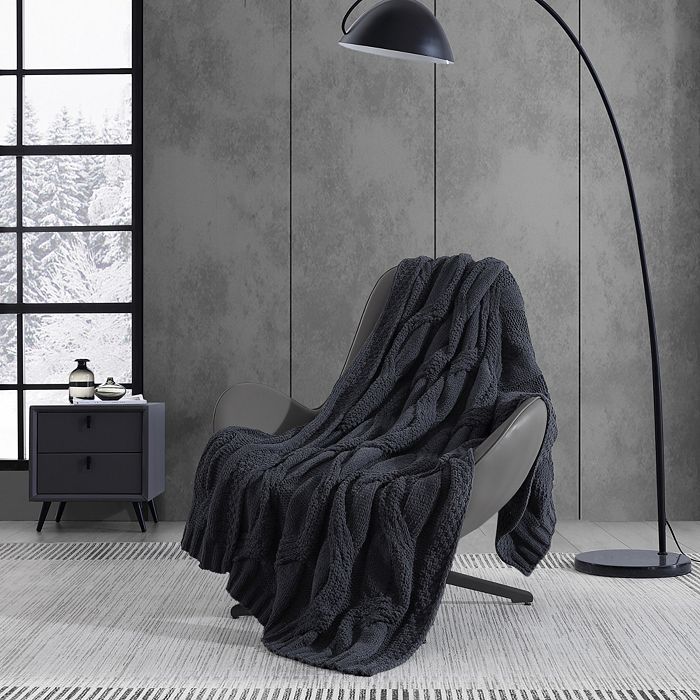 Vera Wang Large Cable Chenille Throw Blanket Bloomingdale s