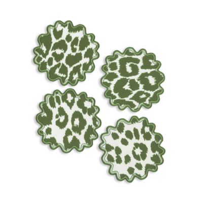 Matouk - Iconic Leopard 6" Round Cocktail Napkins - Set of 4